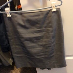 Gray pencil skirt with slit in back